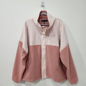 Under Armour Mission Boucle Swacket Full Zip Pink Jacket Womens Size 2X Loose